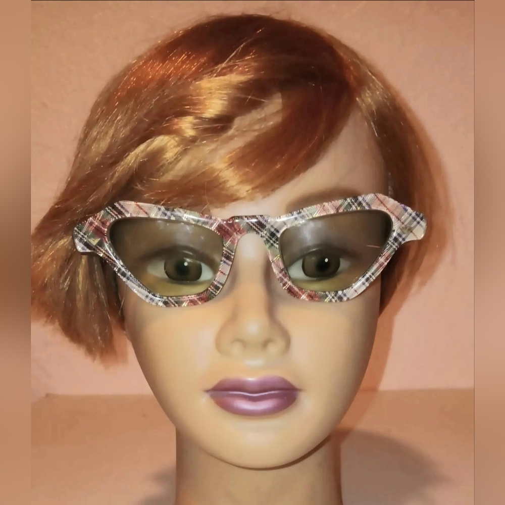 Vintage Green Lens Multicolor Frame Sunglasses Unbranded
